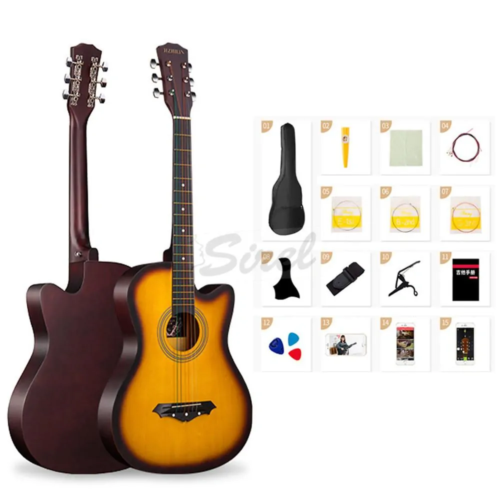 Timeless Tools Akustický gitarový set 38  hnedý