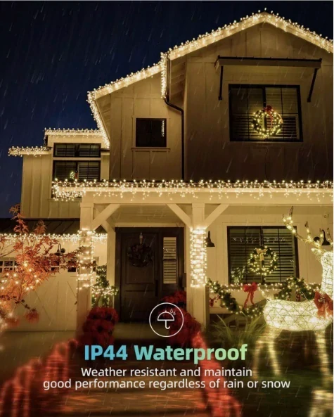 R8 KE22-623 Vianočná led svetelná záclona Studená biela - Biela 500 led 25m