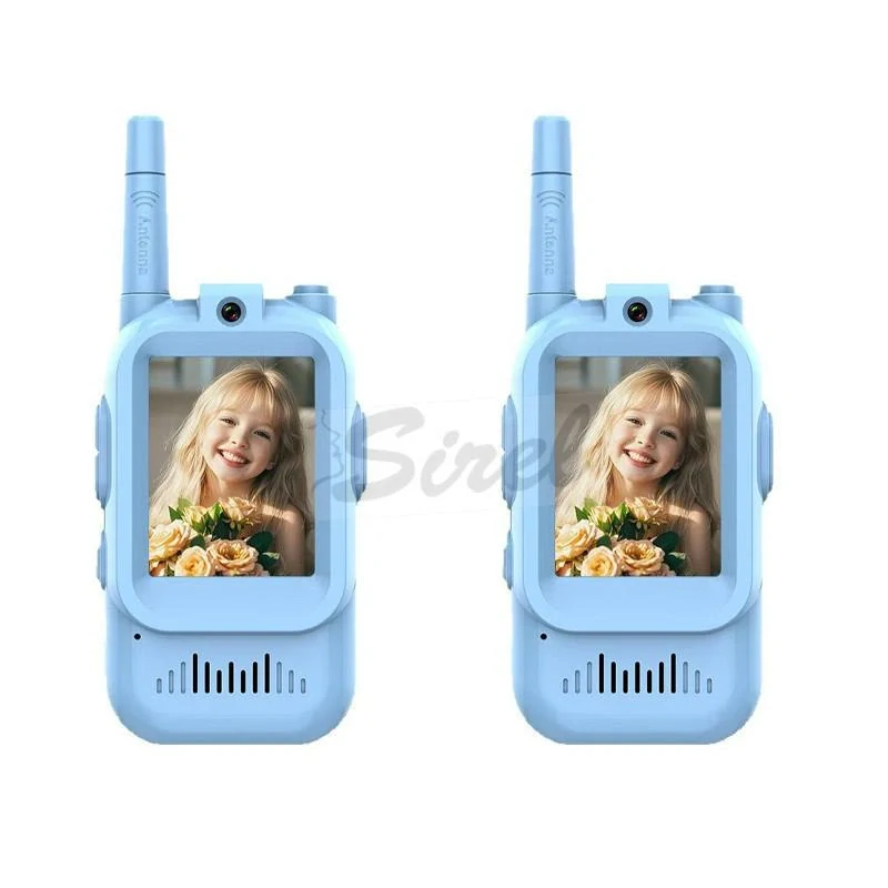 Video vysielačka pre deti (walkie-talkie) s HD kamerou a funkciou zmeny hlasu, modrá