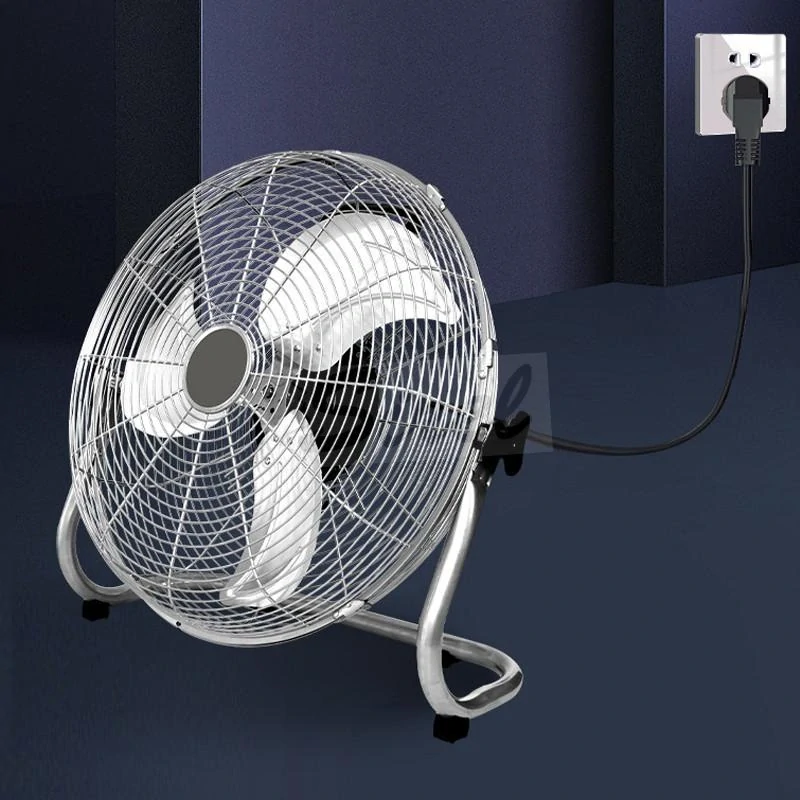 R8 8796 Výkonný priemyselný podlahový ventilátor s priemerom 20 palcov, s možnosťou naklonenia o 130°, s hliníkovými lopatkami