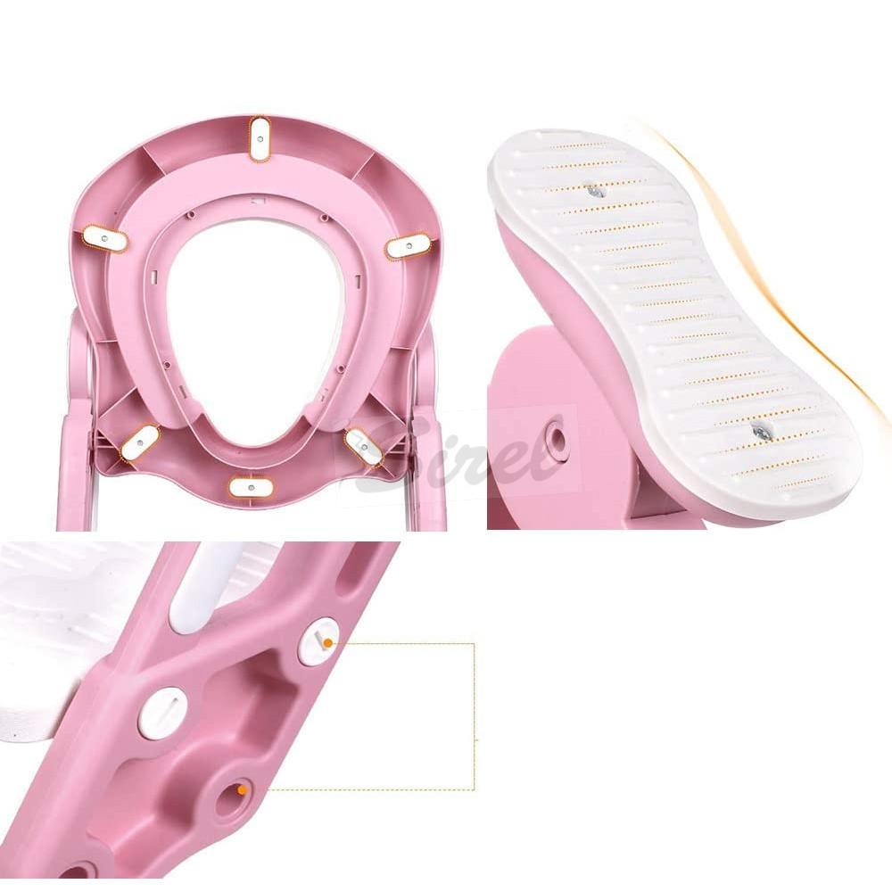 Bamny Detské sedadlo so schodíkmi na WC ružová