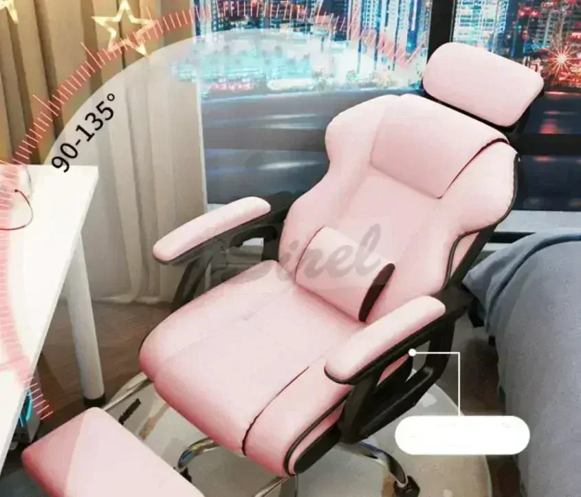R8 Gamer 8094 Elegance herné kreslo s opierkou na nohy, Ružová