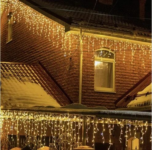 R8 KE22-623 Vianočná led svetelná záclona Studená biela - Biela 500 led 25m