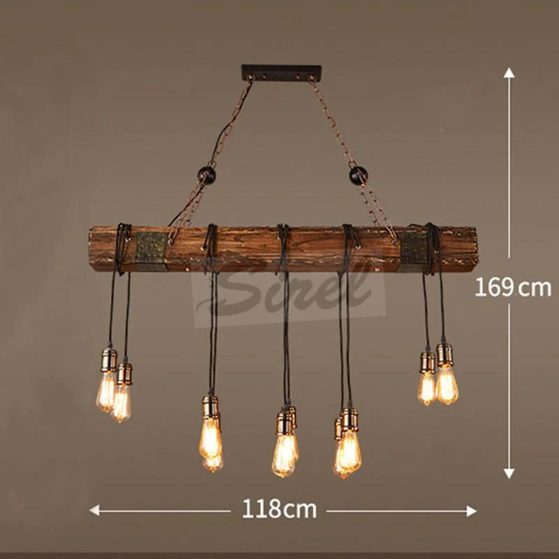 R8 Drevená LED lampa v štýle Vintage Loft