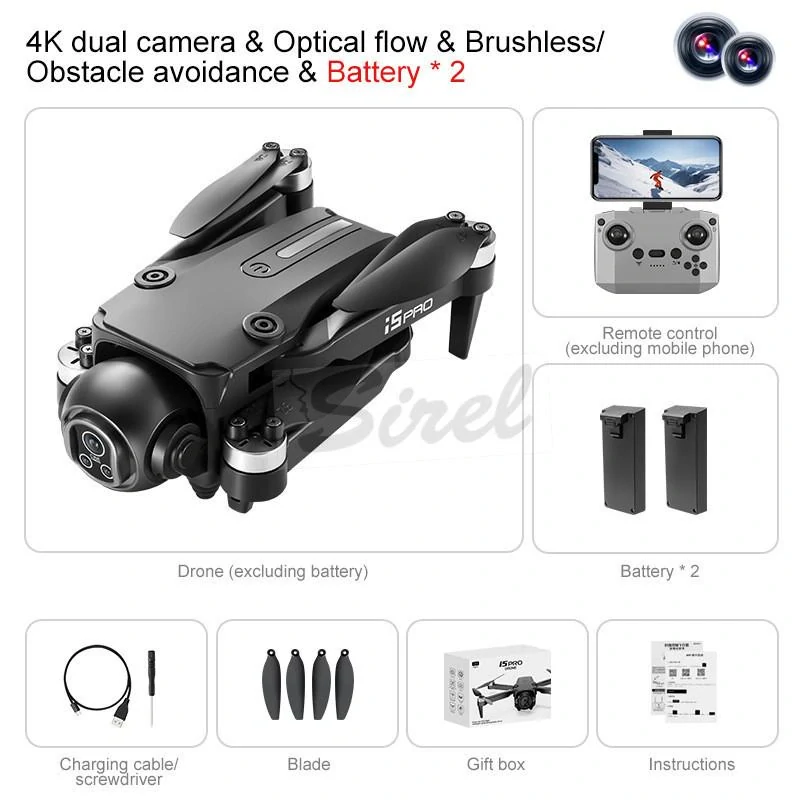 i5 PRO dron 4K duálna kamera 2 batérie