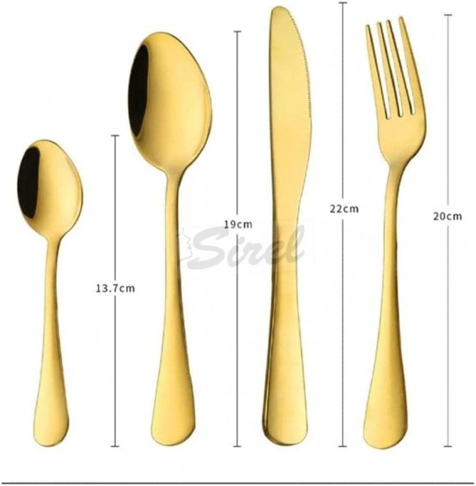 R8 Hone 24-dielny zlatý príborový set
