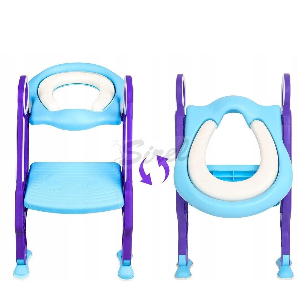 Bamny Detské sedadlo so schodíkmi na WC modro-fialová
