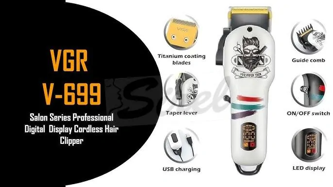 Profesionálny zastrihávač vlasov Biely VGR V-699