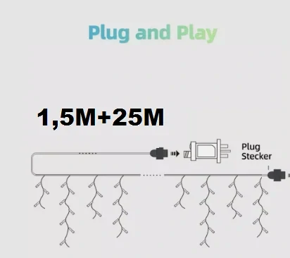 R8 KE22-623 Vianočná led svetelná záclona Studená biela - Biela 500 led 25m