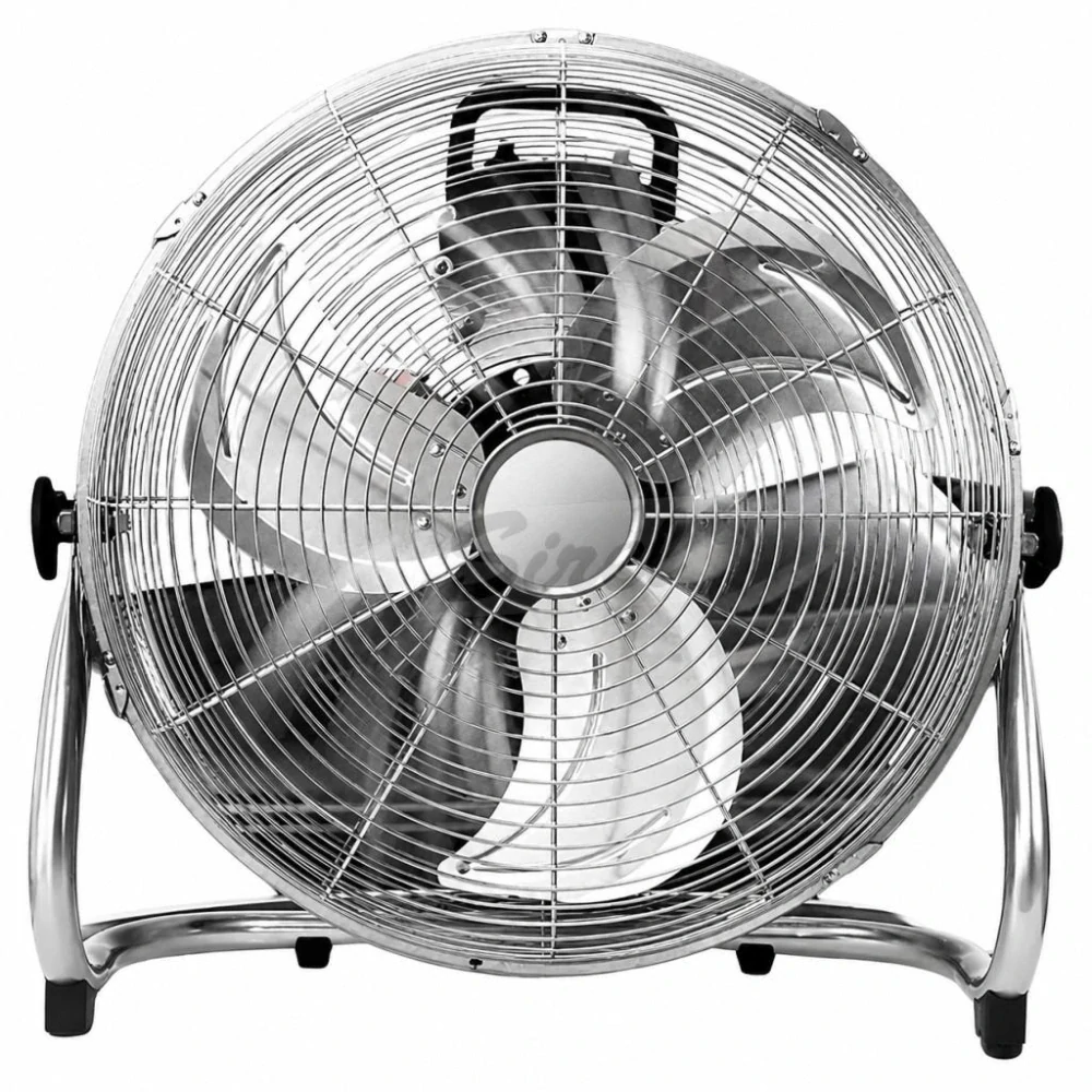 R8 8796 Výkonný priemyselný podlahový ventilátor s priemerom 20 palcov, s možnosťou naklonenia o 130°, s hliníkovými lopatkami