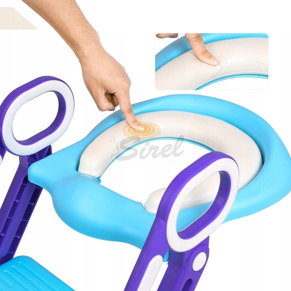 Bamny Detské sedadlo so schodíkmi na WC modro-fialová