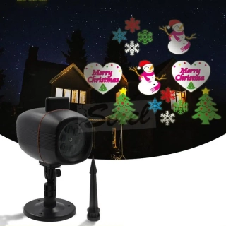 Laserový projektor s vymeniteľnými farebnými obrázkami