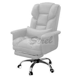 R8 Home 8516 Manažérska stolička Luxor s podnožkou biela