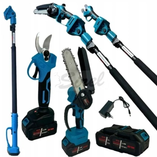 R8 Hayami  HA-1008 Akumulátorová reťazová píla a záhradnícke nožnice s teleskopickou rukoväťou, 2 batérie