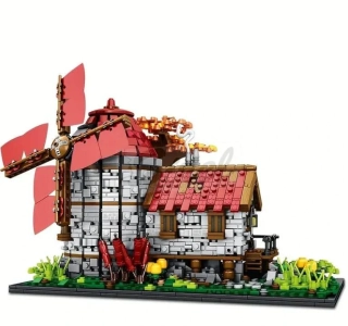 Stavebnica Stredoveký Veterný Mlyn – Veľký Model Budovy (2296 dielikov)
