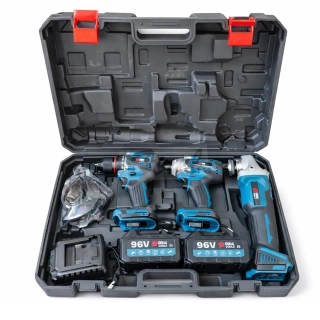 R8 3-dielna akumulátorová sada náradia s 2× 96V batériami