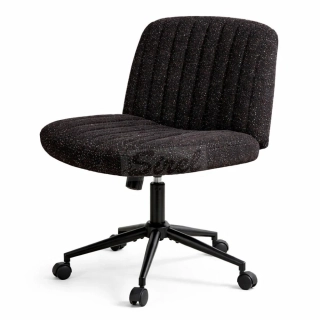 Dowinx nastaviteľná otočná stolička so širokým sedákom, čierna.