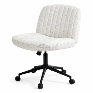 Dowinx nastaviteľná otočná stolička so širokým sedákom, biela.