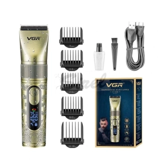 VGR V-659 Profesionálny strojček na vlasy – keramická a práškovo-metalurgická čepeľ, Zoom Wheel nastavenie, IPX7 vodotesný, 6500–7500 RPM, výdrž až 300 minút