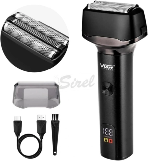 VGR V-371 Elektrický holiaci strojček pre mužov – výklopný zastrihávač, bezdrôtový, IPX5 vodotesný, na mokré aj suché holenie