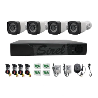 4-kamerový AHD monitorovací systém – 1080P (2MP) vonkajšie kamery, nočné videnie, P2P vzdialený prístup, PAL
