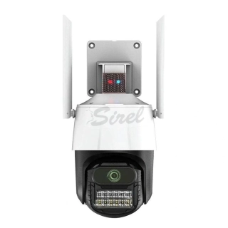 Titan 360° 5MP WiFi vonkajšia PTZ bezpečnostná kamera – iCSee, nočné videnie, sledovanie pohybu, IP66, biela-čierna