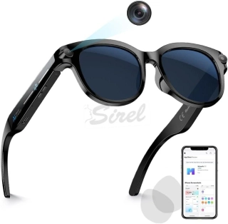 R8 M89 Inteligentné okuliare s AI - volanie cez Bluetooth, kamera, preklad umelej inteligencie, rozpoznávanie objektov, slnečné okuliare a priehľadné šošovky